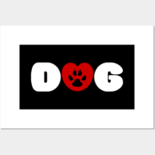 Dog Love Heart Posters and Art